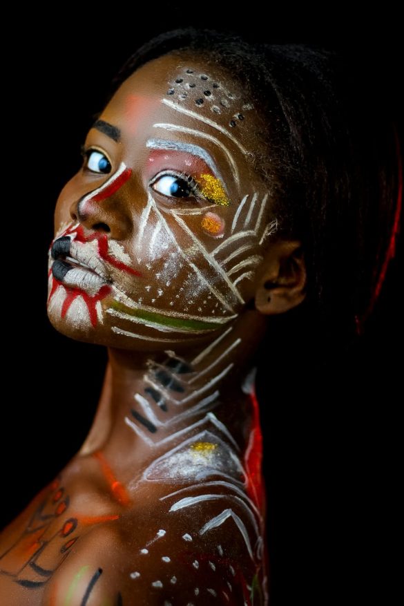 woman with face and body paint